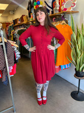 40s Red Rayon Dress