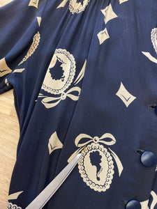 40s Cameo Print Dress