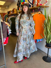 70s Muted Floral Cowl Neck Dress