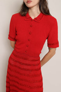 40s Ribbon Knit Sweater Dress