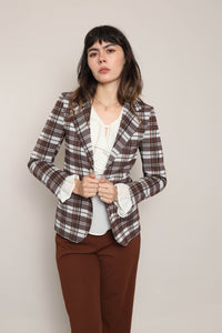 70s Brown Plaid Blazer