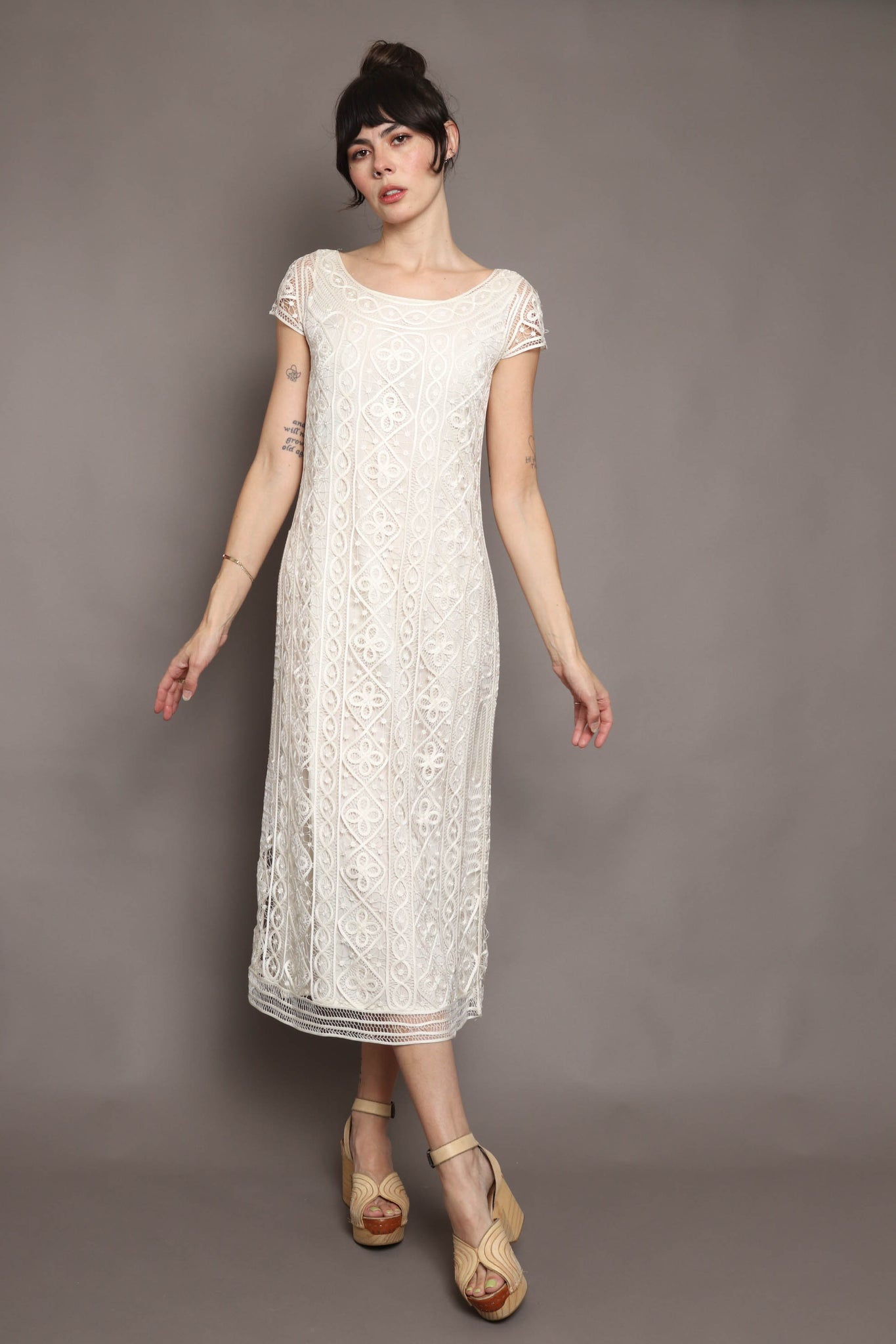 90s Silk Lace & Ribbon Trim Dress 90s Silk Lace & Ribbon Trim Dress