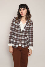 70s Brown Plaid Blazer