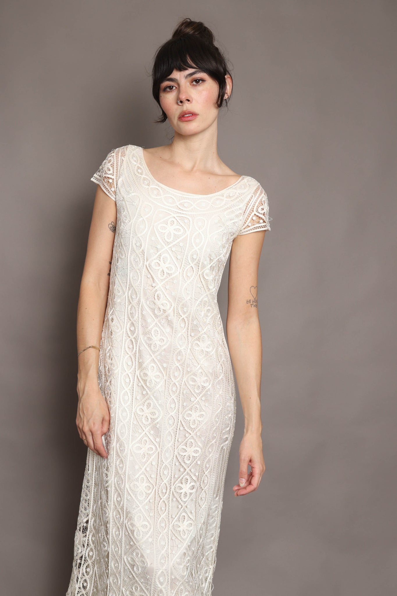 90s Silk Lace & Ribbon Trim Dress 90s Silk Lace & Ribbon Trim Dress