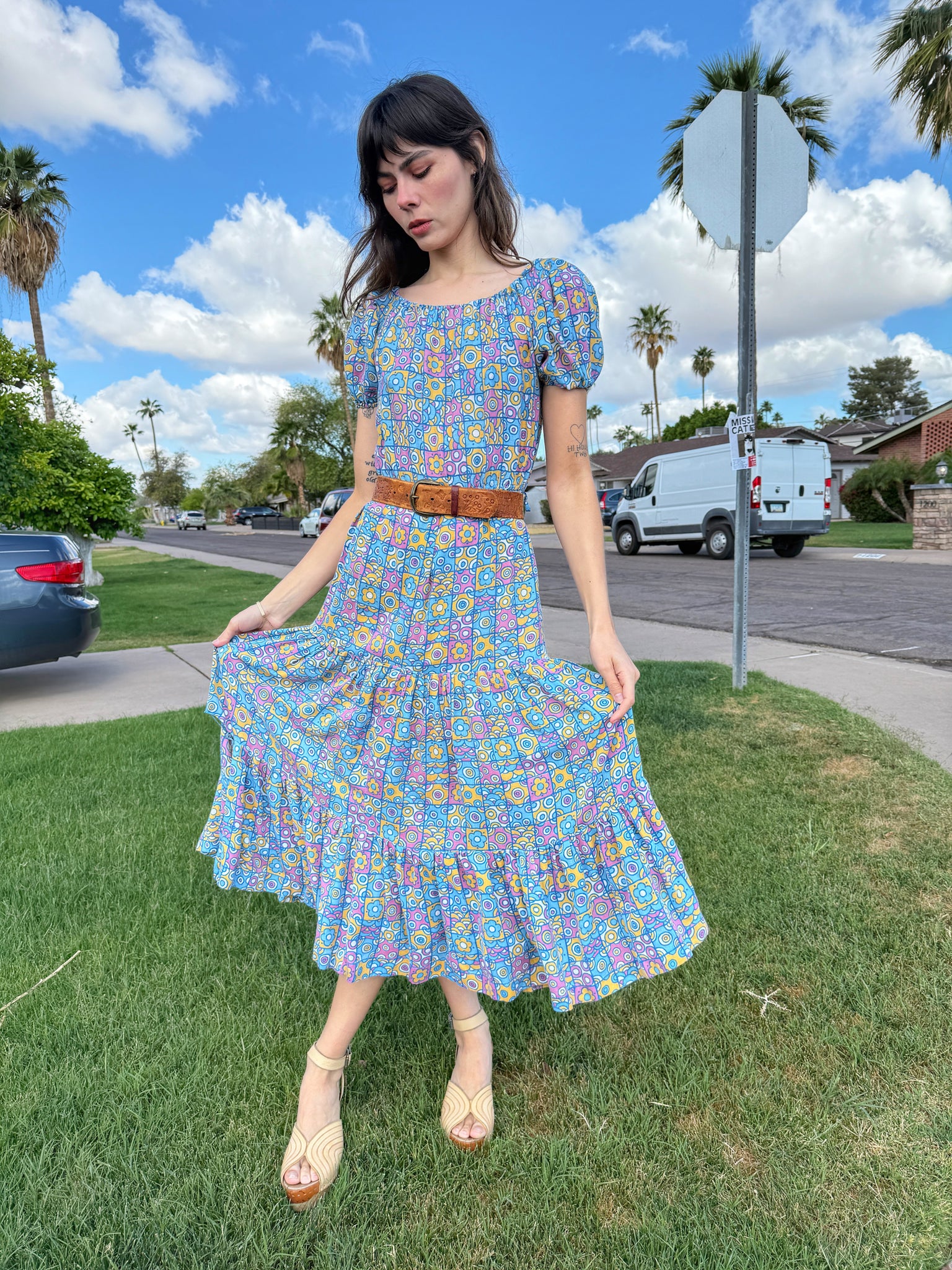 70s floral midi dress 70s Floral Midi Dress