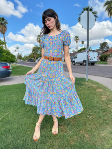 70s Floral Peasant Dress