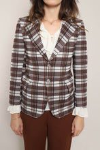 70s Brown Plaid Blazer