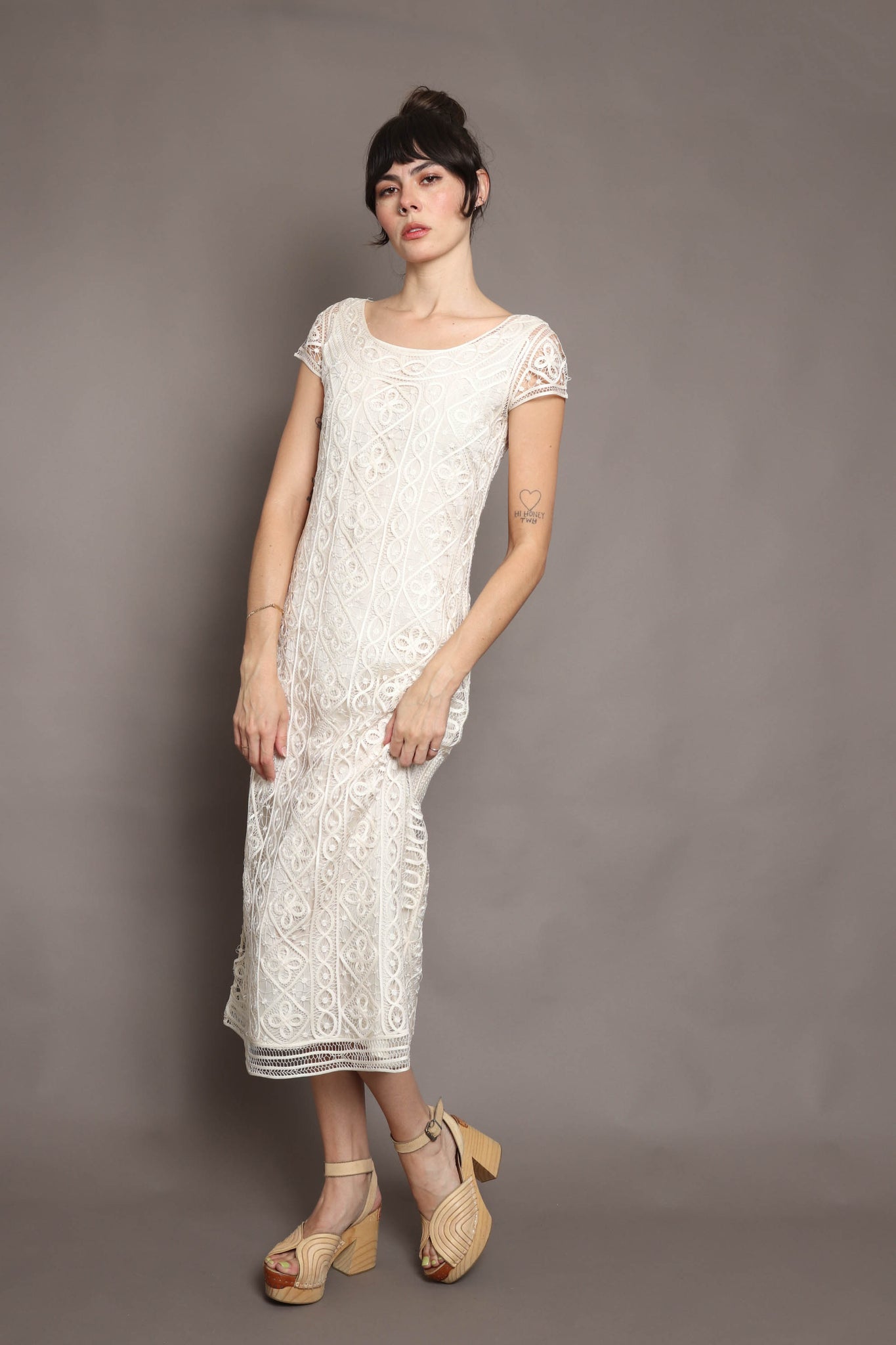 90s Silk Lace & Ribbon Trim Dress Luxie Vintage 90s Silk Lace & Ribbon Trim Dress Luxie Vintage