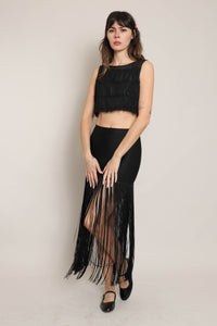 90s Helen Storey Fringe Skirt