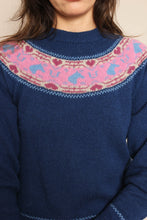 80s Horse & Heart Print Sweater