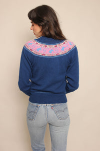 80s Horse & Heart Print Sweater