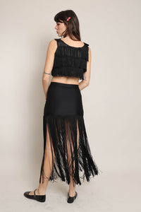 90s Helen Storey Fringe Skirt