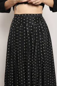 50s Embroidered Taffeta Skirt