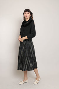 50s Embroidered Taffeta Skirt