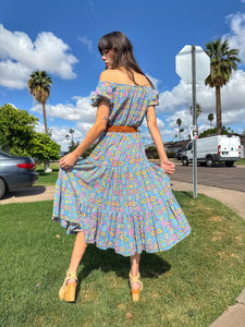 70s Floral Peasant Dress