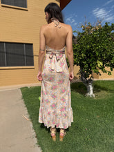 70s Macrame Halter Maxi Dress