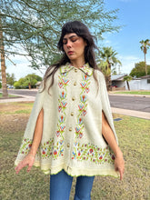 70s Love Birds Knit Poncho