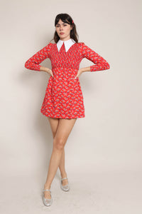 70s Dagger Collar Mini Dress