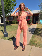 70s Hooded Peach Rainbow Jumpsuit