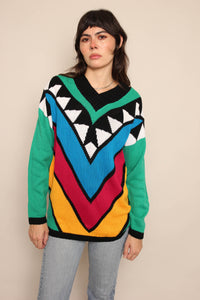 80s Bold Abstract Sweater
