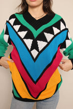 80s Bold Abstract Sweater