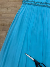 60s Sylvia Ann Blue Chiffon Cocktail Gown