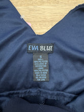 Y2K Midnight Blue Beaded Asymmetric Chiffon Dress