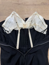 50s Black Strapless Taffeta Party Dress