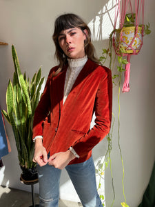 70s Rust Velvet Blazer