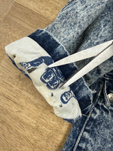 90s Michael Sloan Acid Wash Denim Jacket With Pop Art Lining
