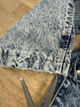 90s Michael Sloan Acid Wash Denim Jacket With Pop Art Lining