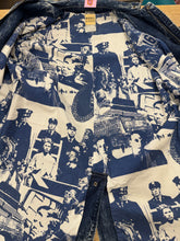 90s Michael Sloan Acid Wash Denim Jacket With Pop Art Lining