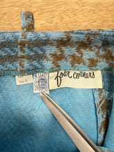 60s Four Corners Blue Plaid Knit Flares