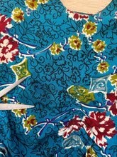 40s Patricia Fair Vivid Blue Floral Rayon Dress