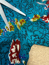 40s Patricia Fair Vivid Blue Floral Rayon Dress