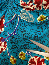 40s Patricia Fair Vivid Blue Floral Rayon Dress