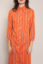 70s Orange Plaid Dress