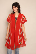 70s Burnt Orange Bird Poncho