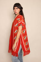 70s Burnt Orange Bird Poncho