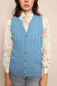70s Cable Knit Sweater Vest