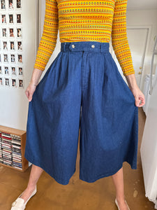 80s Denim Gaucho Pants