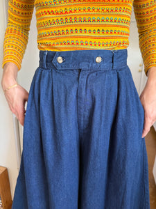 80s Denim Gaucho Pants