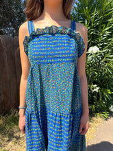 70s Blue Calico Sundress