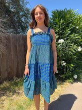 70s Blue Calico Sundress