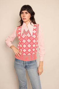 70s Red Sweater Vest