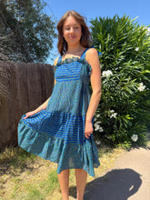70s Blue Calico Sundress