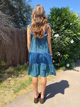 70s Blue Calico Sundress