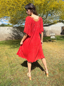 70s Bell Sleeve Gauze Dress