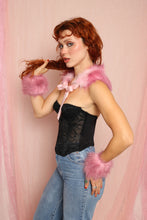 ❤️ Y2K Pink Faux Fur Collar & Cuffs