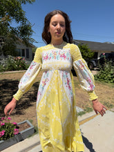 70s Smocked Cotton Maxi Dress